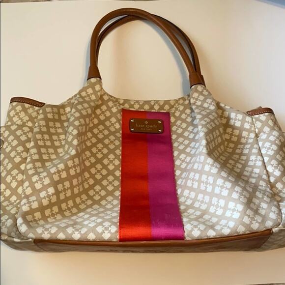 Kate Spade Stucco Stevie Canvas Baby Diaper Bag - Picture 2 of 16